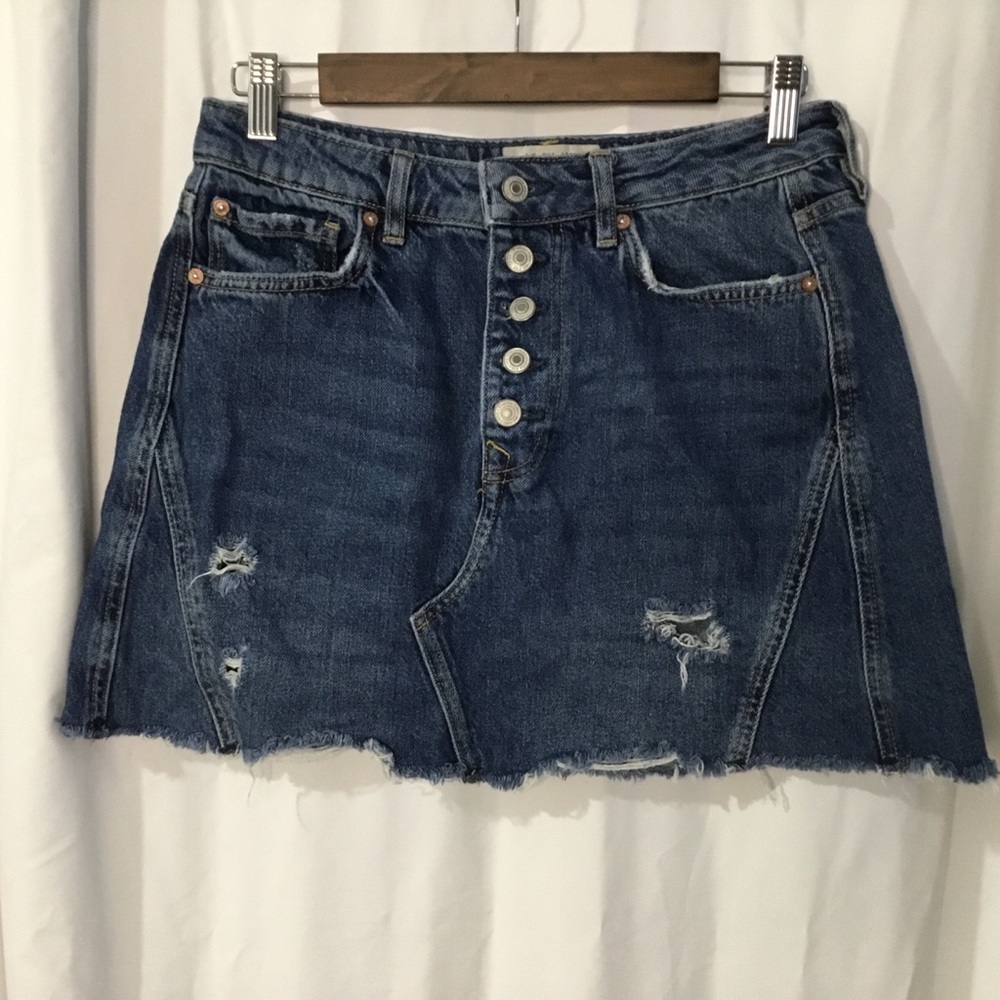 WeThe Free Button Fly Denim Jean Skirt - 29